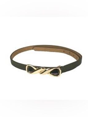 Talbots Olive Green  Belt Gold Infinity Buckle
